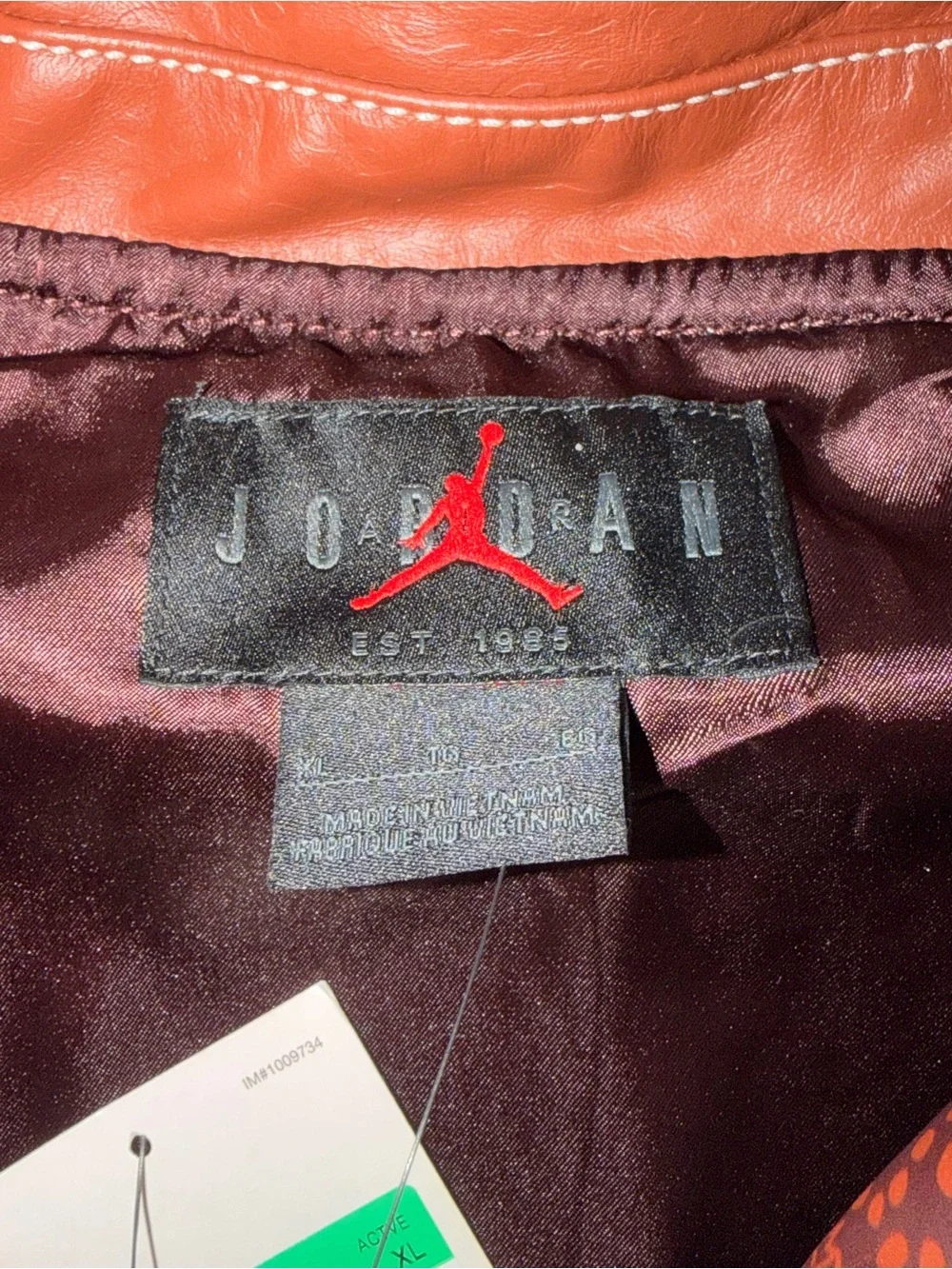 Air Jordan Maison Chateau Rouge Leather Flight Jacket Brown Basalt XL NWT